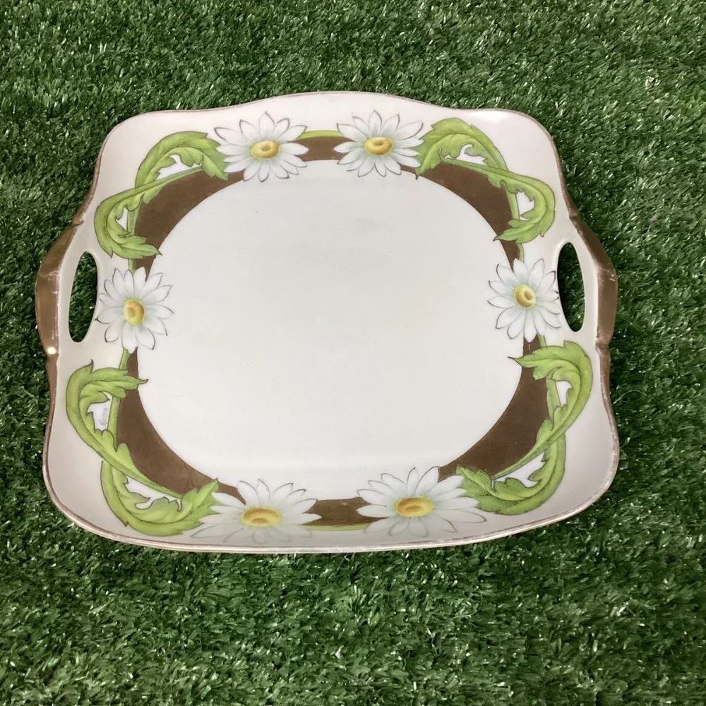 Antique Bavaria Porcelain Hand Painted Daisy Platter Small